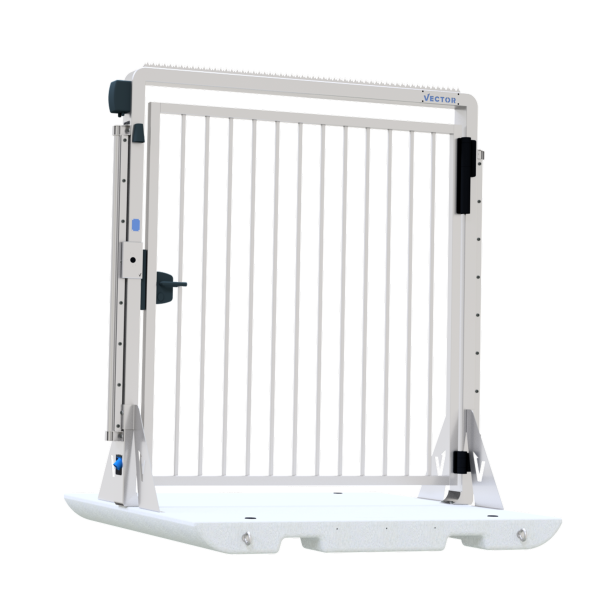 V-DOOR | dimensions: 2000 x 2000 x 2350 mm, passage width: 1790 mm | escapedoor on concrete plate | electromechanical